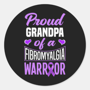Adesivo Redondo Vovô Orgulhoso De Um Guerreiro De Fibromialgia