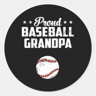 Adesivo Redondo Vovô Orgulhoso Dia de os pais Baseball