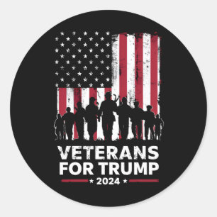 Adesivo Redondo Vovô pai Veteranos Para Trump 2024 American Flag