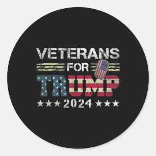 Adesivo Redondo Vovô pai Veteranos Para Trump 2024 American Flag