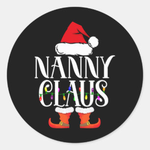 Adesivo Redondo Vovó Papai Noel Roupas de Natal Divertidas para Fa
