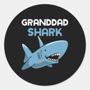Adesivo Redondo Vovô Shark Legal da Família Funny Vovô