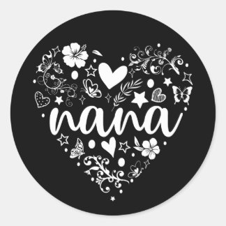 Adesivo Redondo Vovó Sticker, Bonita Vinheta Nana, Dia de as mães