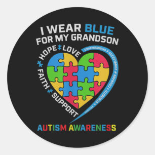 Adesivo Redondo Vovô, Visto Azul Para O Meu Avô