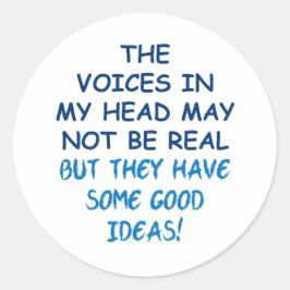 Adesivo Redondo Vozes na minha cabeça