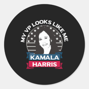 Adesivo Redondo Vp Parece Que Eu Kamala Harris Vice-Pr
