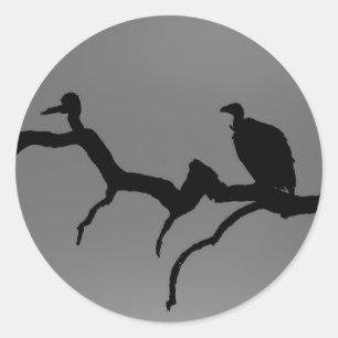 Adesivo Redondo Vulture Silhouette