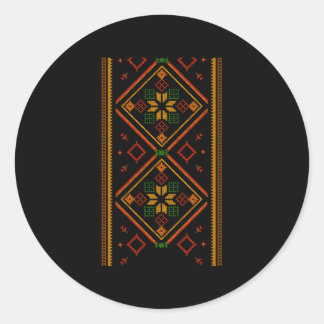 Adesivo Redondo Vyshyvanka Embroiderado Ucraniano Pro Reino Unido