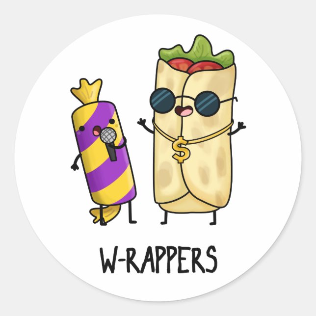 Adesivo Redondo W-rappers Funny Comida Pun (Frente)
