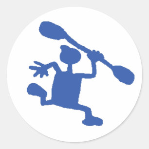 Adesivo Redondo Wacky Kayaker Stickers