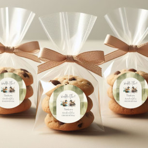 Adesivo Redondo Waddle Elegante É A Revelação De Gênero Do Pato De