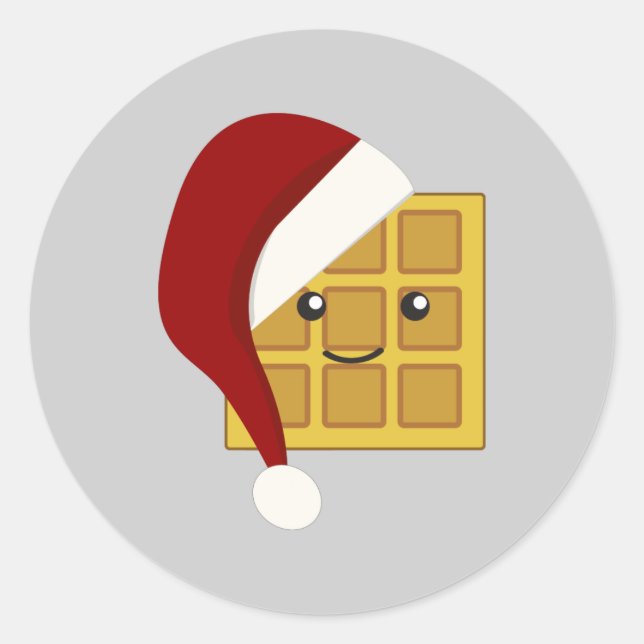 Adesivo Redondo Waffle de Natal (Frente)