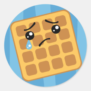 Adesivo Redondo Waffle triste