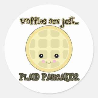 Adesivo Redondo waffles kawaii são panquecas xadrezes