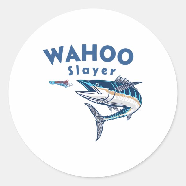 Adesivo Redondo Wahoo Slayer Salt Water Fishing Wahoo  (Frente)