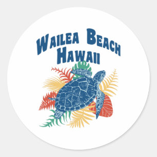 Adesivo Redondo Wailea Beach Maui Hawaii Ilhas Havaii Viagem