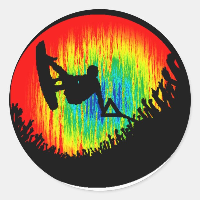 Adesivo Redondo Wakeboard (Frente)