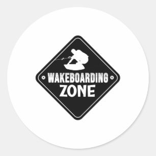 Adesivo Redondo Wakeboard Acordar Wakeboard da Zona de Wakeboard