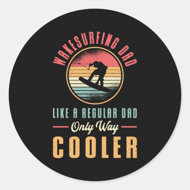 Adesivo Redondo Wakeboard Pai Wakesurfing Wakeboard Wakeboard (Frente)