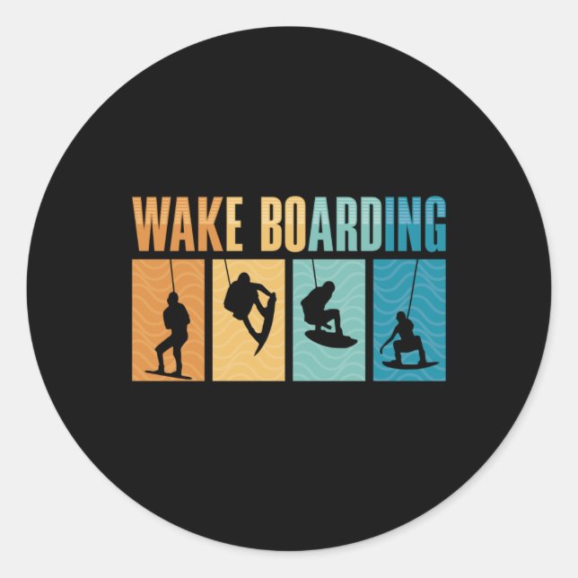 Adesivo Redondo Wakeboard Wake Boarding Wakeboarder Wakeboarding (Frente)