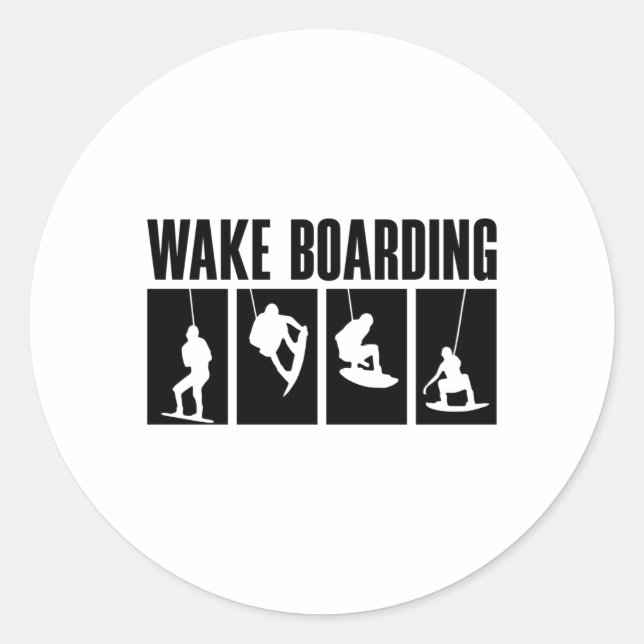Adesivo Redondo Wakeboard Wake Boarding Wakeboarding Wakeboarder (Frente)