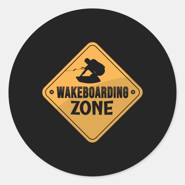 Adesivo Redondo Wakeboard Wakeboarding Zone Wake Wakeboarder (Frente)