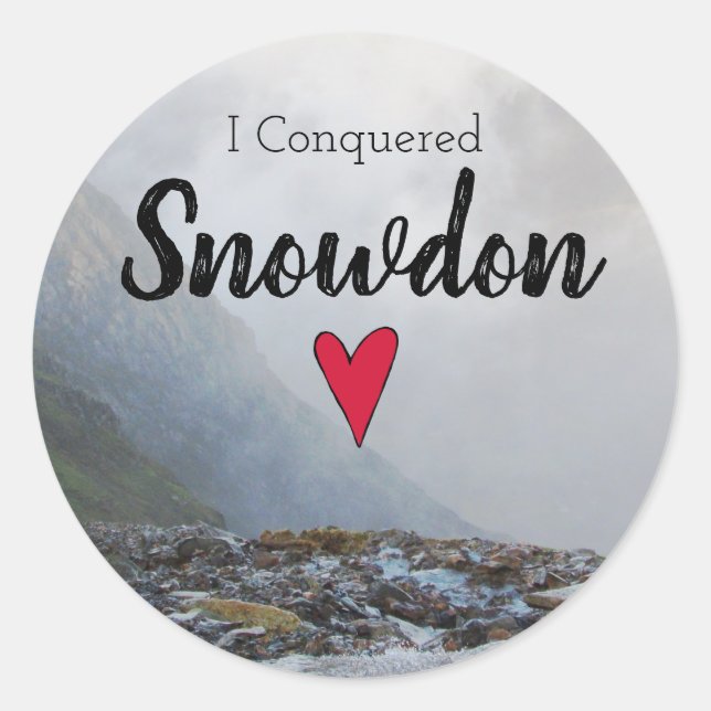 Adesivo Redondo Wales Conquistou Snowdon Welsh Stream Souvenir (Frente)