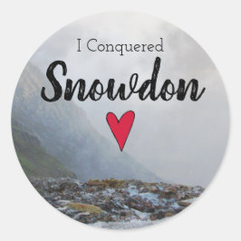 Adesivo Redondo Wales Conquistou Snowdon Welsh Stream Souvenir
