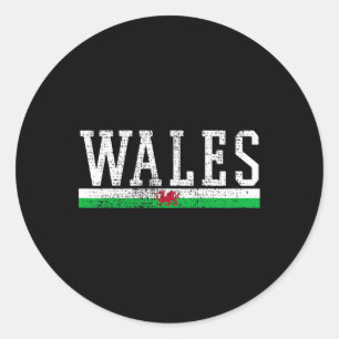 Adesivo Redondo Wales Uk Reino Unido Europa Vintage