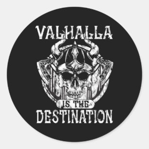 Adesivo Redondo Walhalla É O Destino Nórdico Viking