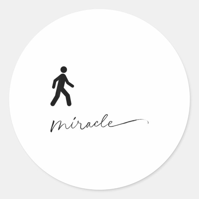 Adesivo Redondo Walking Miracle Apparel  (Frente)