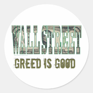 Adesivo Redondo Wall Street/ Greed é bom