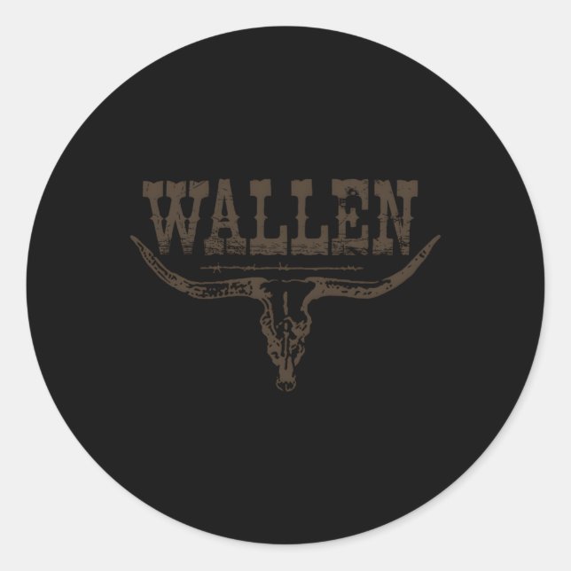 Adesivo Redondo Wallen Western Wallen Bullhead Cow Wallen (Frente)
