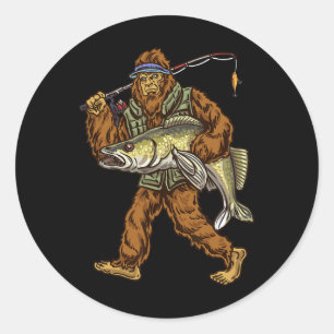 Adesivo Redondo Walleye Fish Sauger Caça Pescadores
