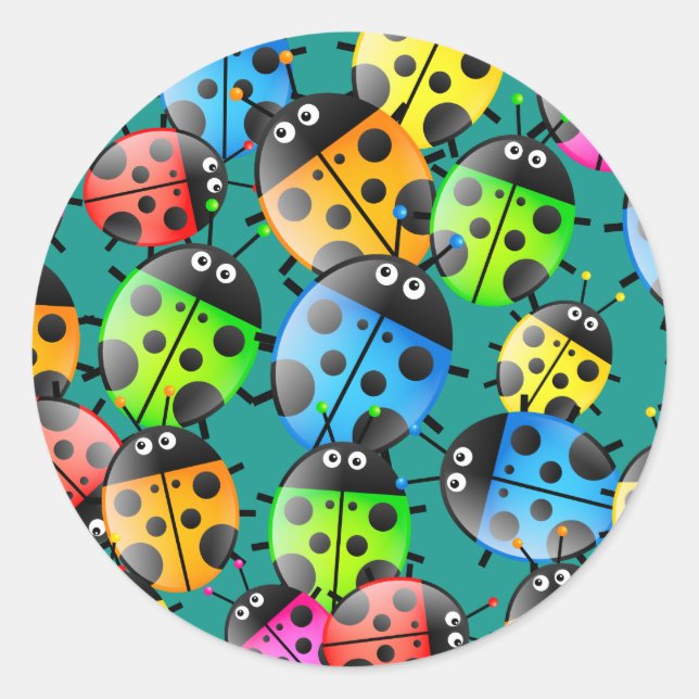 Adesivo Redondo Wallpaper Ladybug (Frente)