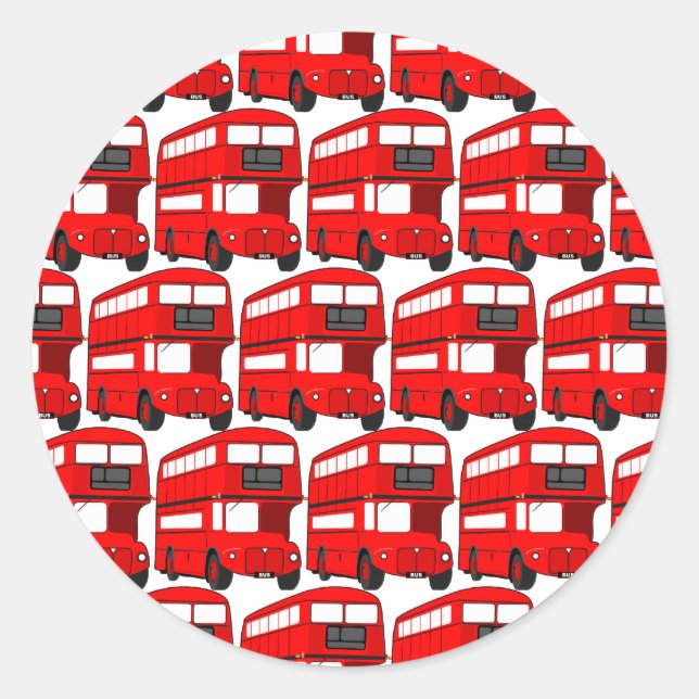 Adesivo Redondo Wallpaper Red London Double Decker Bus (Frente)
