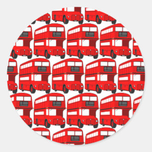 Adesivo Redondo Wallpaper Red London Double Decker Bus