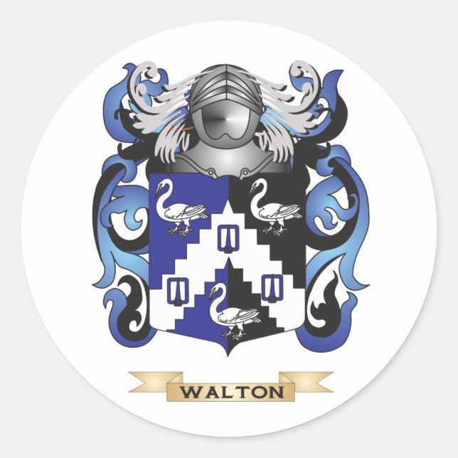 Adesivo Redondo Walton Family Crest (Casaco de Armas) (Frente)