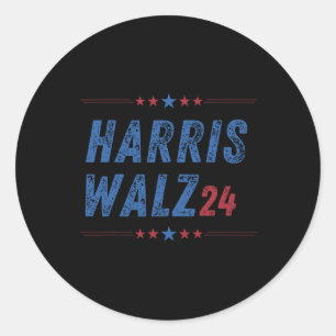 Adesivo Redondo Waltz 2024 Election Kamala Harris Tim Waltz 2024 2