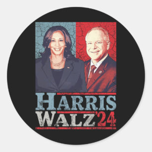 Adesivo Redondo Waltz 2024 Election Kamala Harris Tim Waltz 2024 5