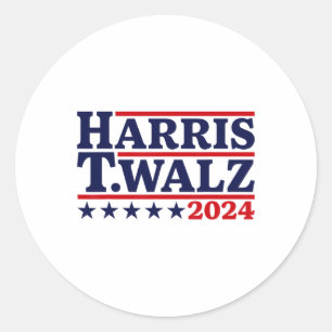 Adesivo Redondo Waltz 2024 Eleição Kamala Harris Tim Waltz 2024 3