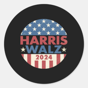 Adesivo Redondo Walz 2024 Kamala Harris 2024 Tim Walz 2024 Usa Fla