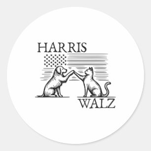 Adesivo Redondo Walz 2024 Presidente Americano Flag Kamala Harris