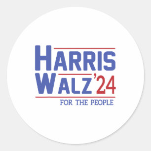 Adesivo Redondo Walz 2024 Presidente Americano Flag Kamala Harris