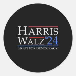 Adesivo Redondo Walz 2024 Save Democracy 2024 Eletion Funny Harri