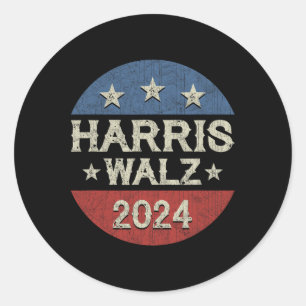 Adesivo Redondo WAlzheimer 2024 Eleição Kamala Harris Tim W 2024
