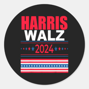 Adesivo Redondo WAlzheimer 2024 Kamala E Tim Presidente Campaign