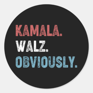 Adesivo Redondo WAlzheimer Obviamente 2024 Harris Waltz 2024 Elect