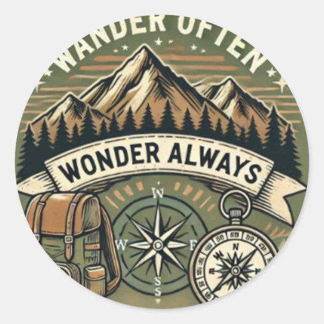 Adesivo Redondo Wander e Wonder (Frente)