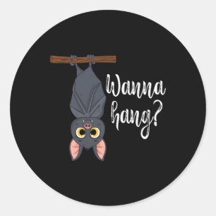 Adesivo Redondo Wanna Hang Cute Funny Pun T Lover Halloween
